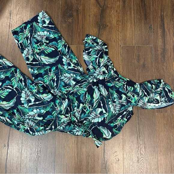 Tommy Bahama Tropical Hawaiian Off the Shoulder Romper SZ LG - Picture 1 of 7